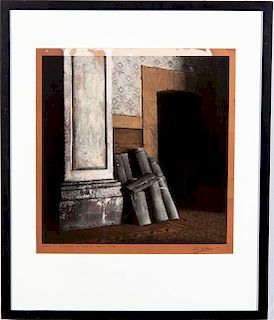 Denny Moers, (American, 20th century), Darkened Passageway with Tiles, #1, 1982