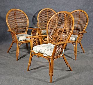 BAMBOO DINING TABLE AND CHAIRS