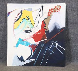 POST MODERN E MILLER ABSTRACT PAINTING SIGNED