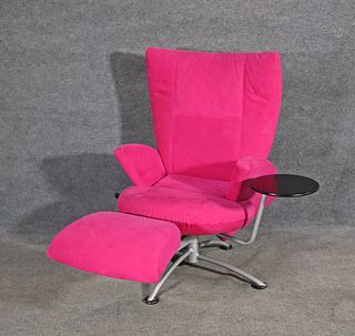 MCM RECLINING ARM CHAIR WITH ATTACHED TABLE 