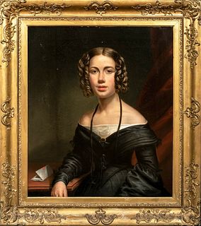 PORTRAIT LADY MARY BROWN FORSYTH OIL PAINTING