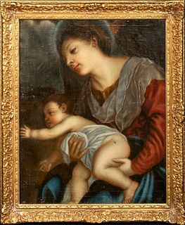 MADONNA & CHILD OIL PAINTING