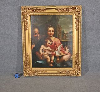 18TH C PAINTING "THE HOLY FAMILY"