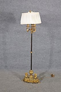 LOUIS XVI STYLE GILT BRONZE FLOOR LAMP