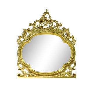 LARGE AINTIQUE CARVED GILT MIRROR