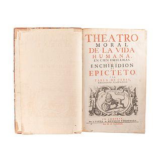 Venio, Otto. Theatro Moral de la Vida Humana. En cien Emblemas con el Enchiridion de Epicteto y la Tabla de Cebes. Amberes: 1733.