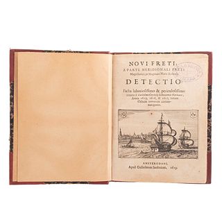 Schoutenio, Guilielmo Cornelii. Novi Freti, a Parte Meridionali Freti Magellanici in Magnum Mare Australe. Amsterodami: 1615. Láminas.