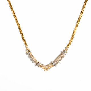 Italian Diamond "V" Necklace