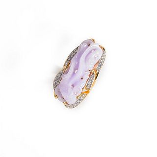 Lavender Jade Dragon Ring