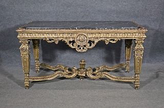 19TH C MARBLE TOP LOUIS XVI STYLE CENTER TABLE