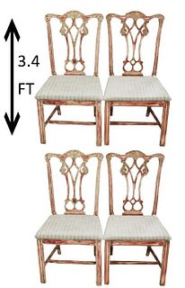 (4) Georgian Style Upholstered Dining Chairs