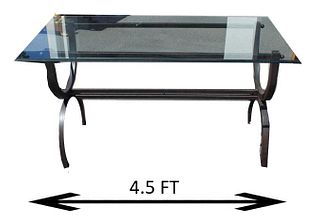 Contemporary Metal & Glass Top Table