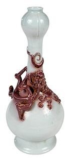 Chinese White Glazed "Chilong" Vase