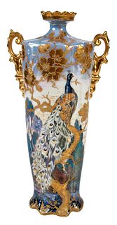 Dresden Porcelain Peacock Vase