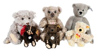 Group of Six Steiff Teddy Bears