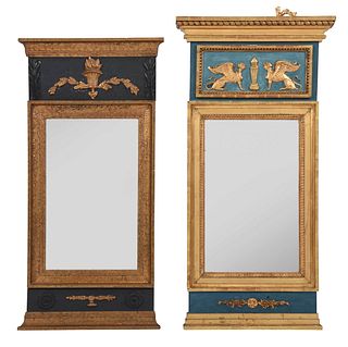 Two Italian Neoclassical Style Painted and Gilt Mirrors