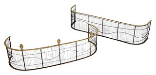 Two Bronze and Wirework D Shaped Fire Fenders