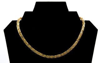 Uno-A-Erre 18k YG Modernist Fancy Link Necklace