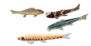 Group of Five Freshwater Fishing Decoys 
