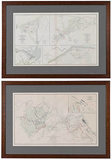 Two Framed North Carolina and Virginia Civil War Maps