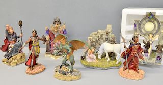 Seven Tudor Mint Spellbound figures in original boxes (6 small, 1 medium) - to include Aqua Maga, Or