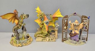 3 Tudor Mint Spellbound figures in original boxes (2 large, 1 medium) - Vasto, Lantrix and Mendax -