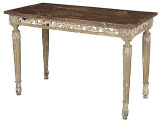 Louis XVI Style Carved Paint Decorated Pier Table