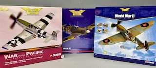 Corgi Aviation Archive Spitfire AA33904, and a Mustang AA34404 and a Fleet Airarm, all 1:32 scale -