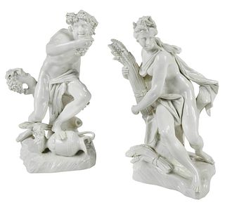 Two Nymphenburg Blanc de Chine Porcelain Figures