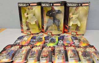 Stars Wars - mega collectible X 3 and miniature figurines X 13 including Darth Maul and Lando Calris