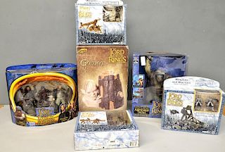Lord of the Rings limited edition cookie jar, an armoured troll, a triple figure set, and three batt