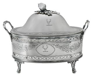 George III English Silver Covered Dish, Hester Bateman
