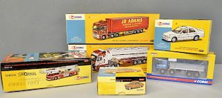 Corgi 50th Anniversary Limited Edition vehicles to include a fire engine, buses, cars and trucks, (1