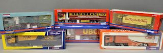 Corgi Ken Abraham Limited lorry, Global Express lorry and Nigel Rice lorry and three other lorries,