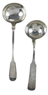 Two Coin Silver Ladles, One James Conning