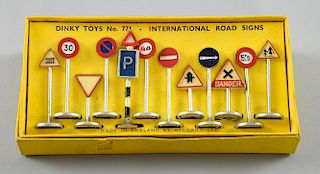 Dinky Toys No 771, International Road Signs, complete with original box, two other signs, unboxed, E