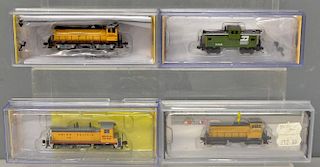 Bachmann N Gauge No 82054, S4 Diesel loco, No 63155  GE 70 Diesel Loco,  No61651 NW -2 Switcher and