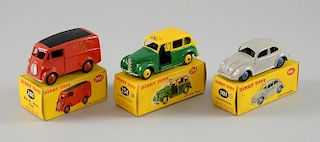Dinky Toys Royal Mail Van No 260,  Austin Taxi,  No 254 and   Volkswagen, No 181, all in original ye