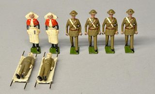Britains - from Set 1723 - Royal Army Medical Corps, eight figures and  two stretchers,