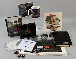 U2 18 Singles promotional items including U218 Note book, U218 Singles DVD, U218 Singles CD in numbe