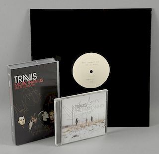 Travis The Man Who signed CD & More Than Us signed VHS & a promo one sided 12Ë Vinyl All I Want To D