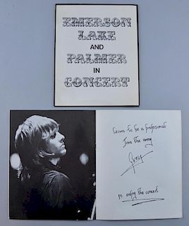 Music Memorabilia including Emerson Lake and Palmer in Concert, Two Tour programmes from 1971, Ganda