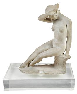 Aristide Maillol Plaster Figure of a Seated Nude