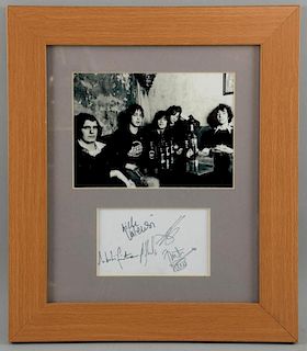 The Strokes, Signed autograph card in framed display, 12 x 10 inches