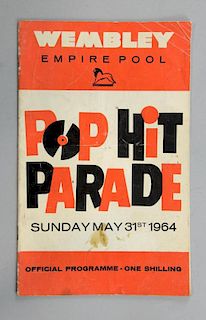 Rolling Stones Concert Programme, Pop Hit Parade, Sunday May 31st 1964 at the Wembley Empire Pool, L