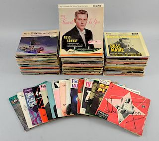 150+ 45 rpm EP records including Frankie Laine, Sammy Davis, TV 21 Themes, Chris Barber, Ragtime Pia