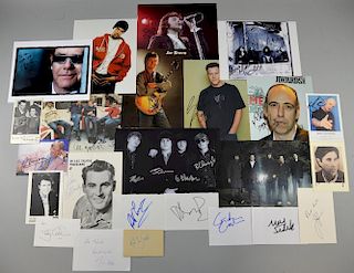 Collection of photographs & autograph cards signed by male music stars including  Neil Sedaka, Tony