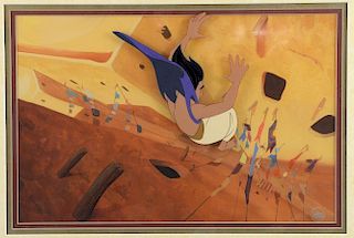 Walt Disney Studios celluloid from Aladdin, 1992, gouache on celluloid applied to a watercolor produ