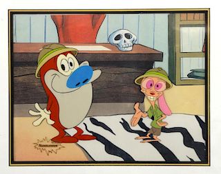 Nickelodeon, Ren & Stimpy hand painted cel, framed, 10 x 12 inches