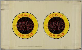 Star Wars Official Fan Club book cover from 1977, folded, 13 x 21 inches